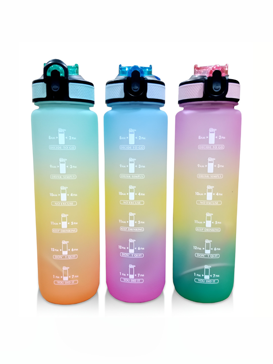 NIRLON Blue Colourblocked Plastic Light-weight Water Bottle - 1L