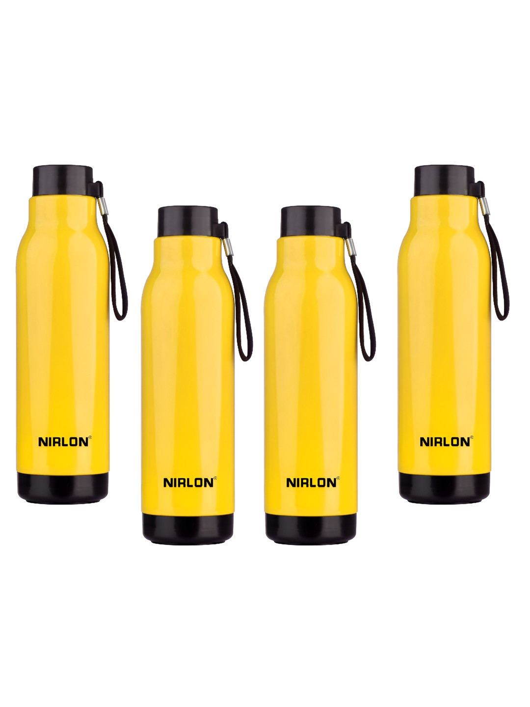 NIRLON Loki Yellow Stainless Steel BPA Free 4 Piece Water Bottle - 480ml
