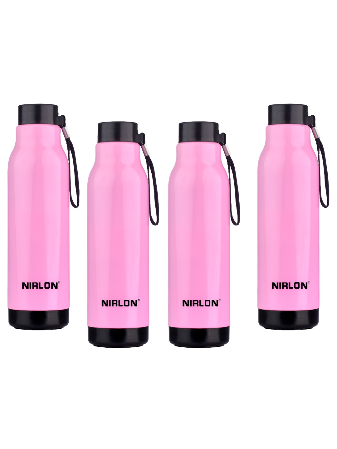 NIRLON Loki Pink Solid Stainless Steel BPA Free 4 Piece Flask - 480ml