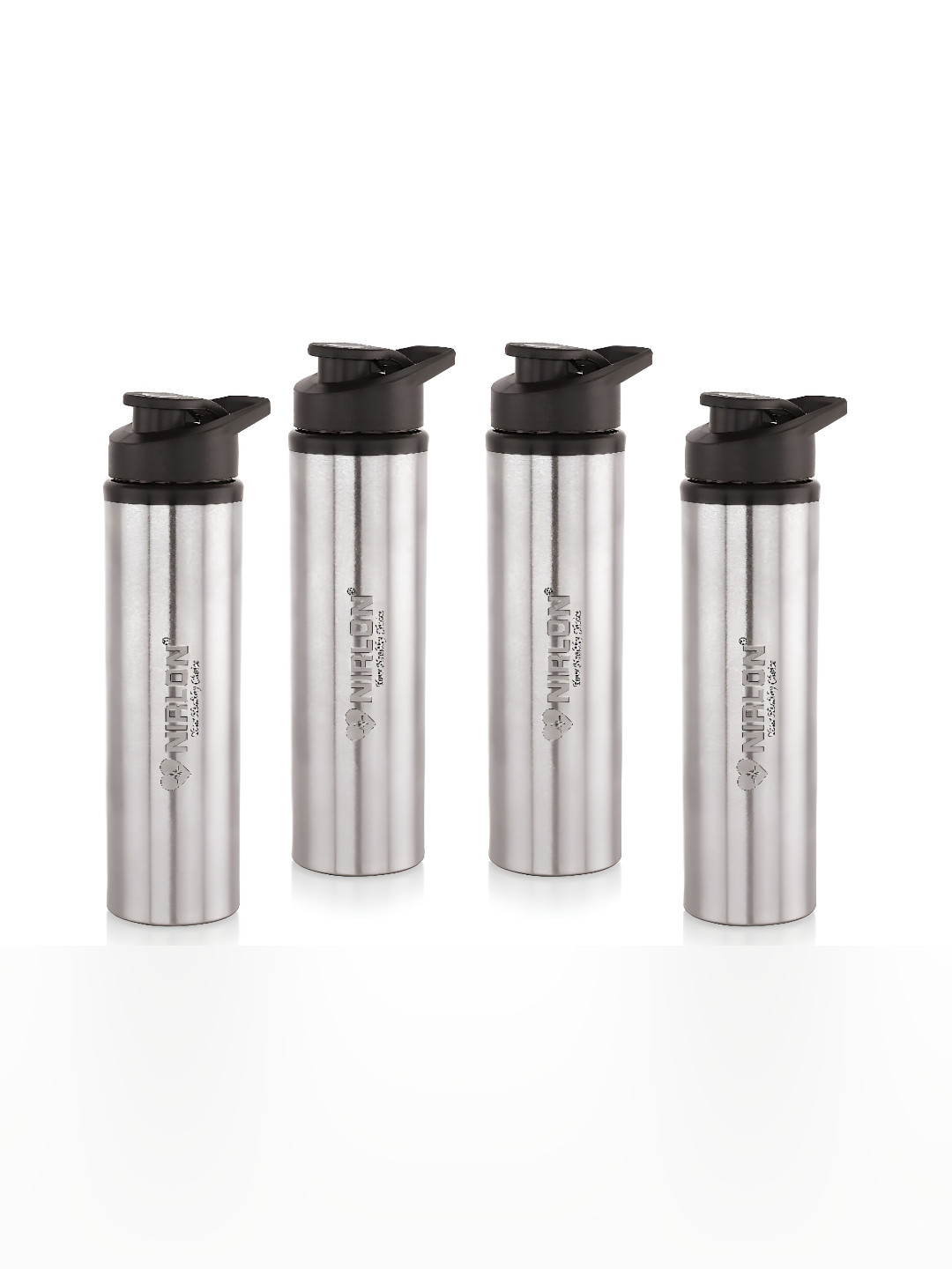 NIRLON Eco Silver Stainless Steel Single Wall Vacuum 4 Piece Sipper - 900ml
