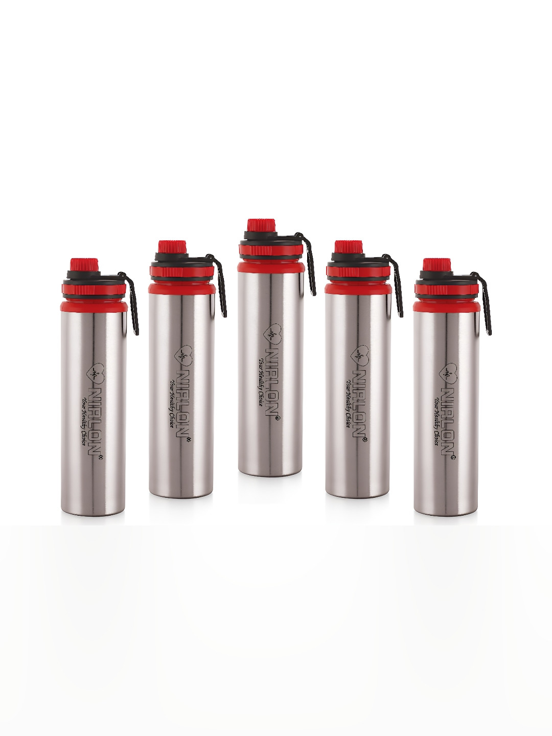 NIRLON Eco Star Silver Stainless Steel Spill Proof 5 Piece Sipper - 900ml