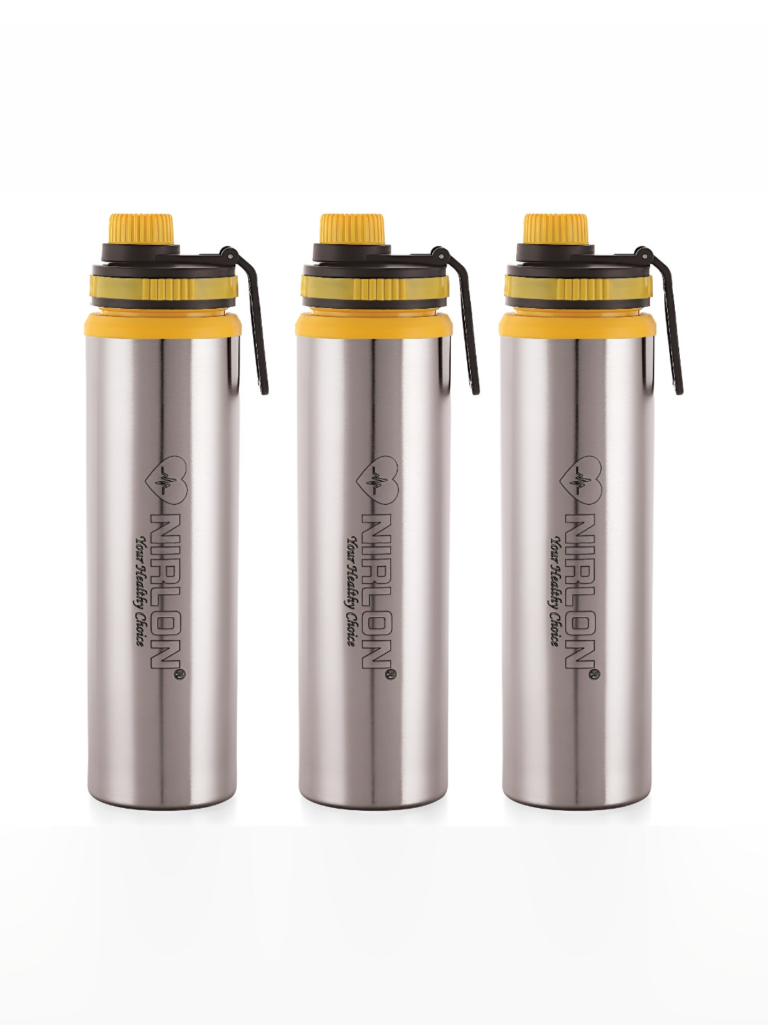 NIRLON Eco Star Silver Stainless Steel Spill Proof 3 Piece Sipper - 900ml