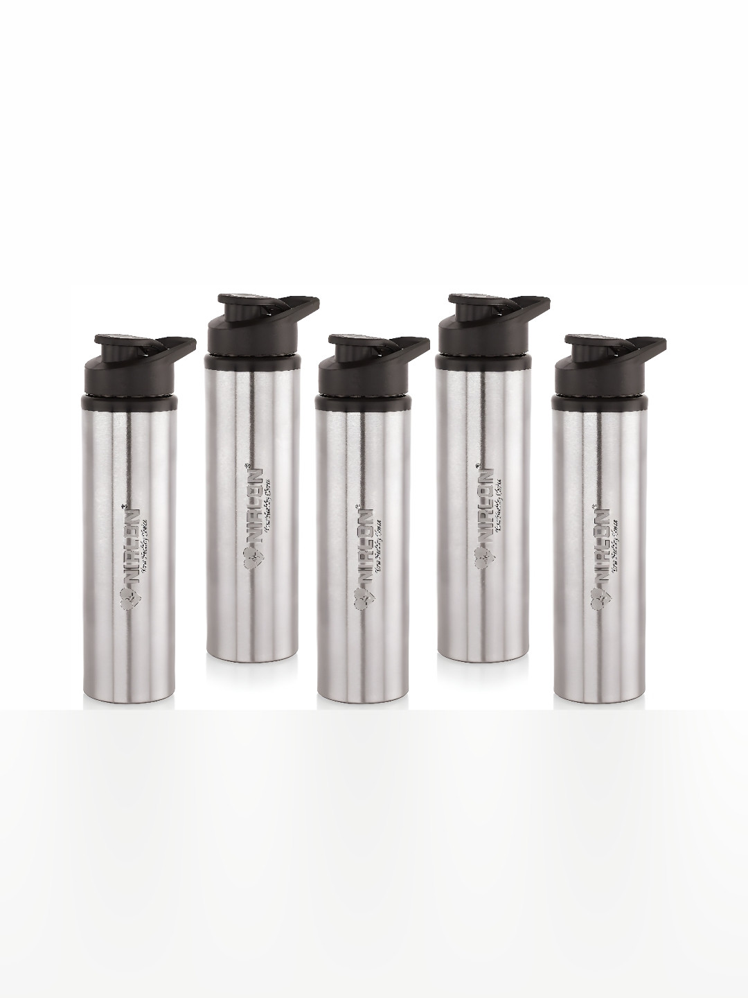 NIRLON Eco Sipper Silver Stainless Steel Spill Proof 5 Piece Sipper - 900ml