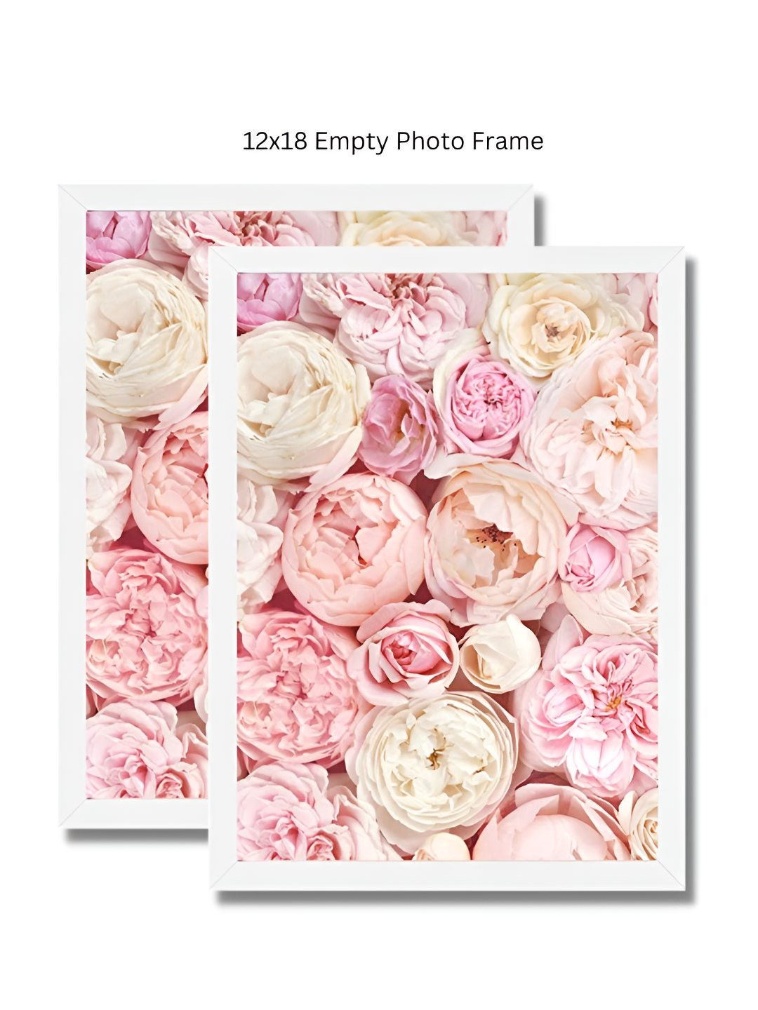 AbhiKalpya Art Studio-Get a vibe White & Pink 2Pcs Plastic Wall Photo Frames