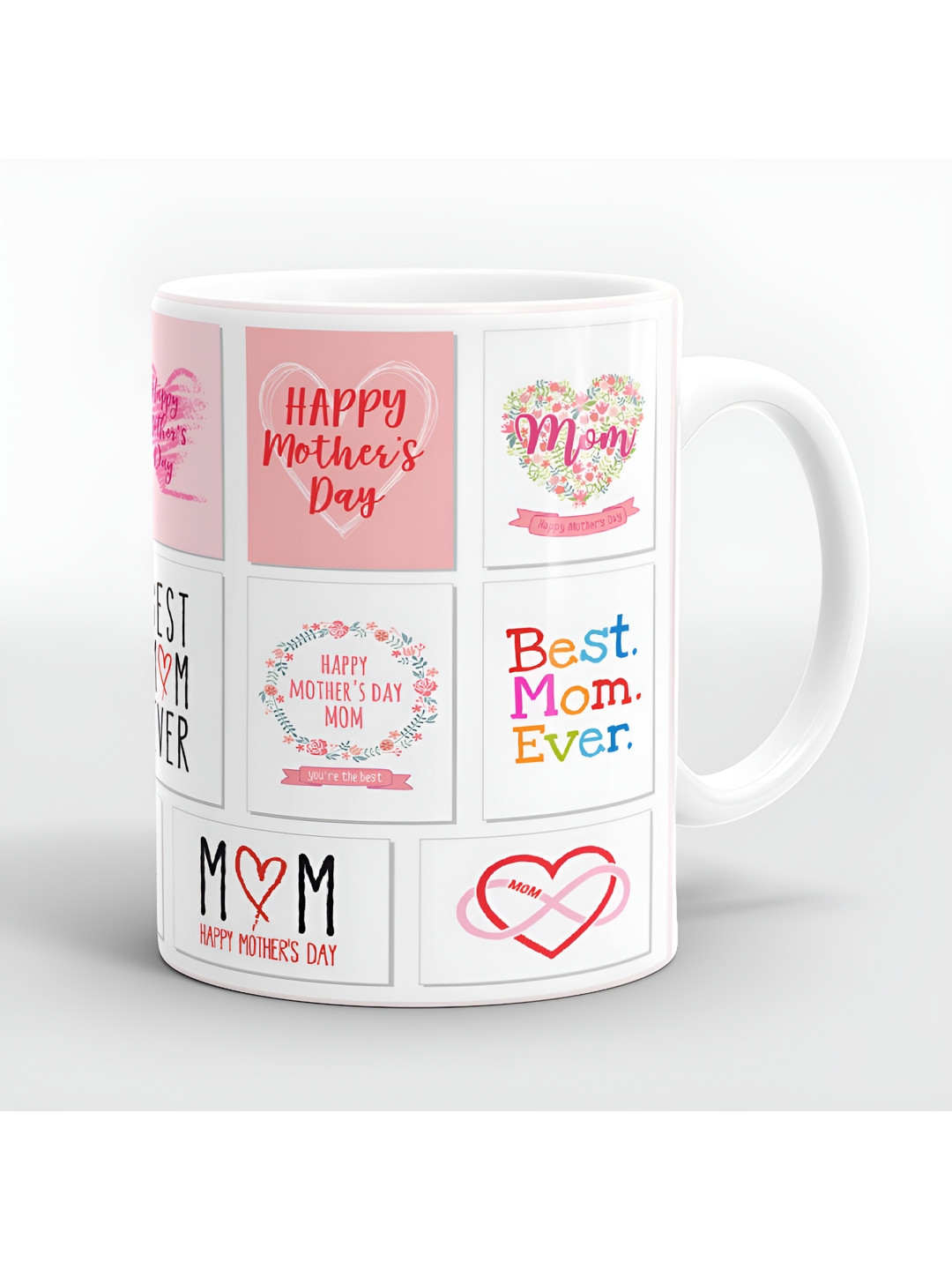 SUBLIKRAFT White & Red Printed Ceramic Matte Mug 330 ml