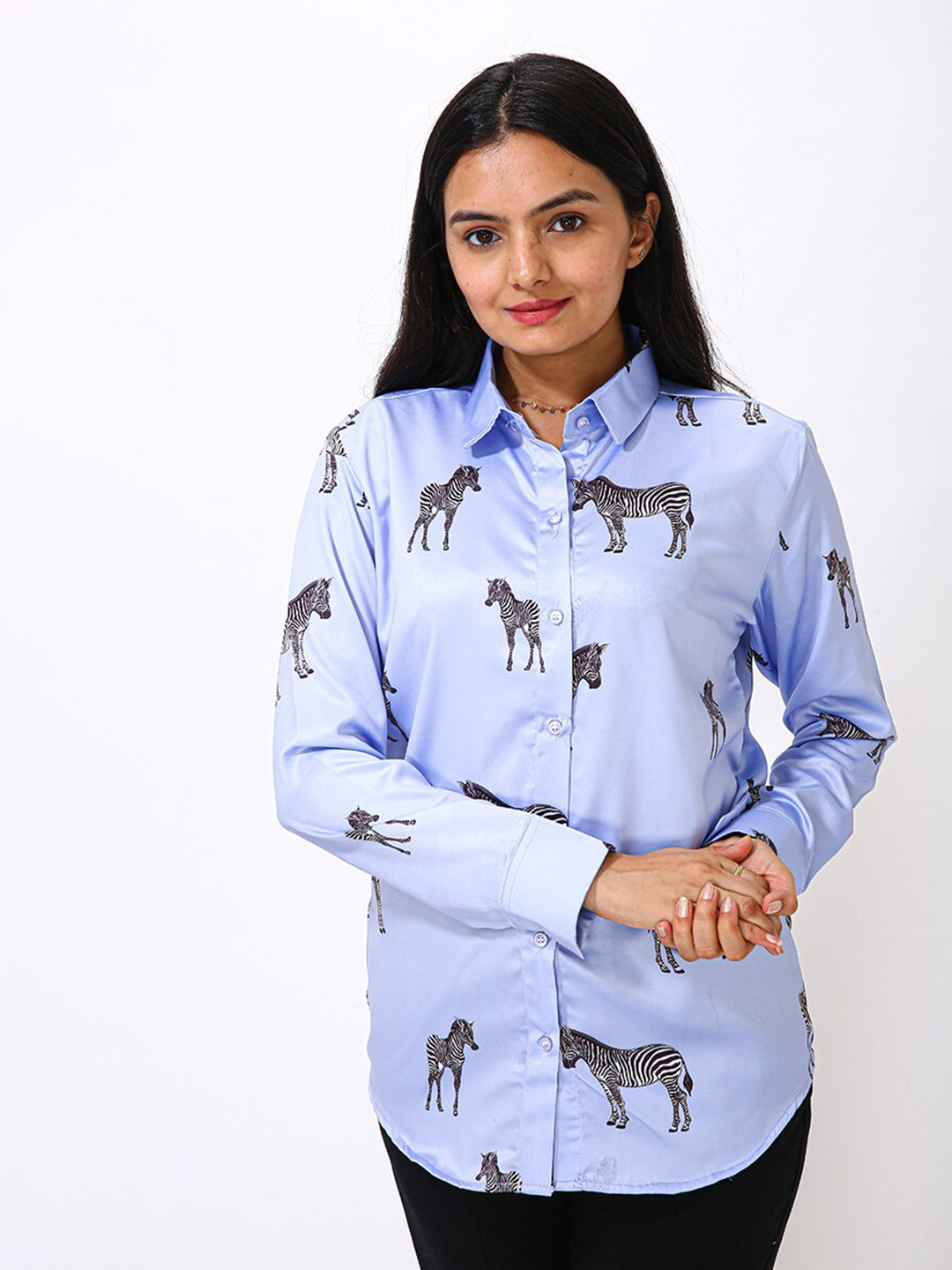 MatterBlue Modern Conversational Printed Satin Casual Shirt