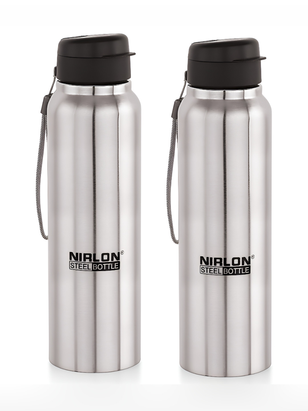 NIRLON Superb Flip Silver Stainless Steel Single Wall Vacuum 2 Piece Sipper - 1L