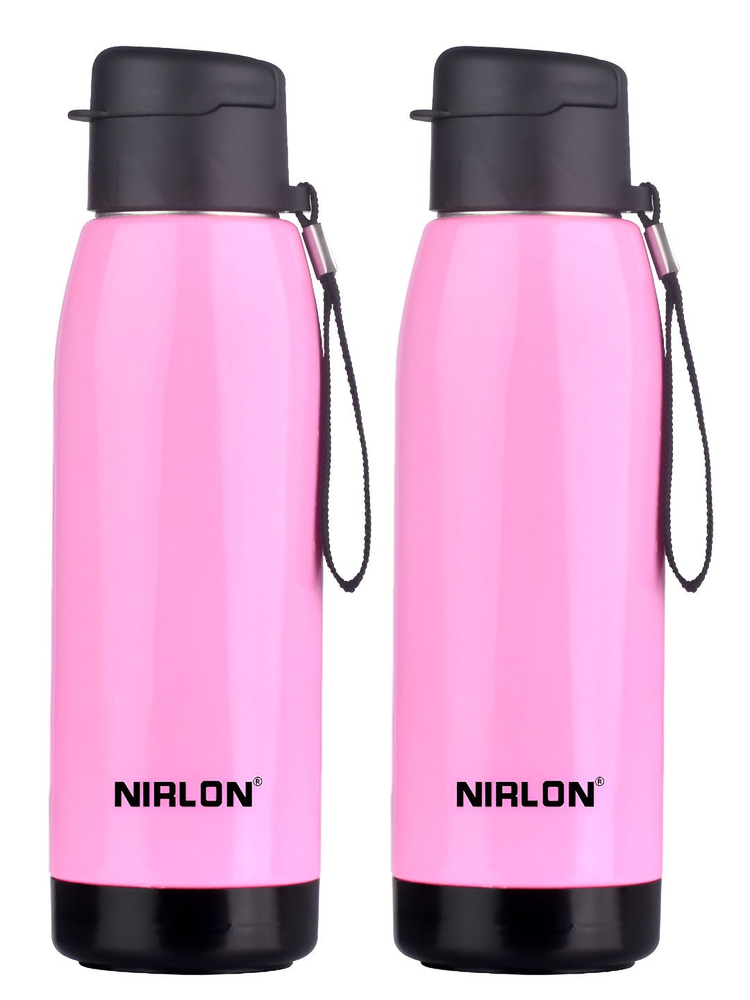NIRLON Electro Pink Solid Stainless Steel BPA Free 2 Piece Water Bottle - 750ml