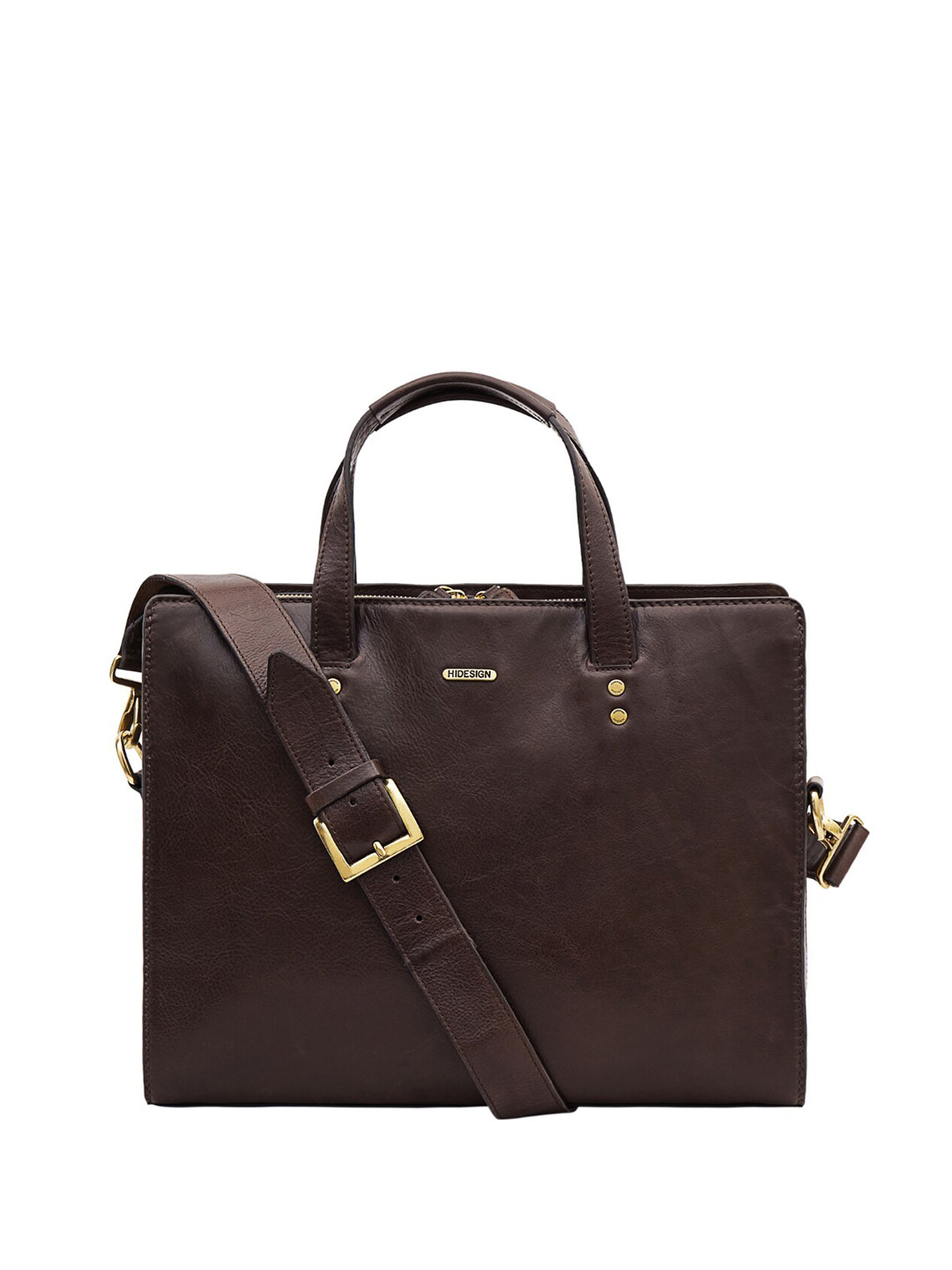 Hidesign La Plata 03 Men Dark Brown Leather Laptop Bag - L