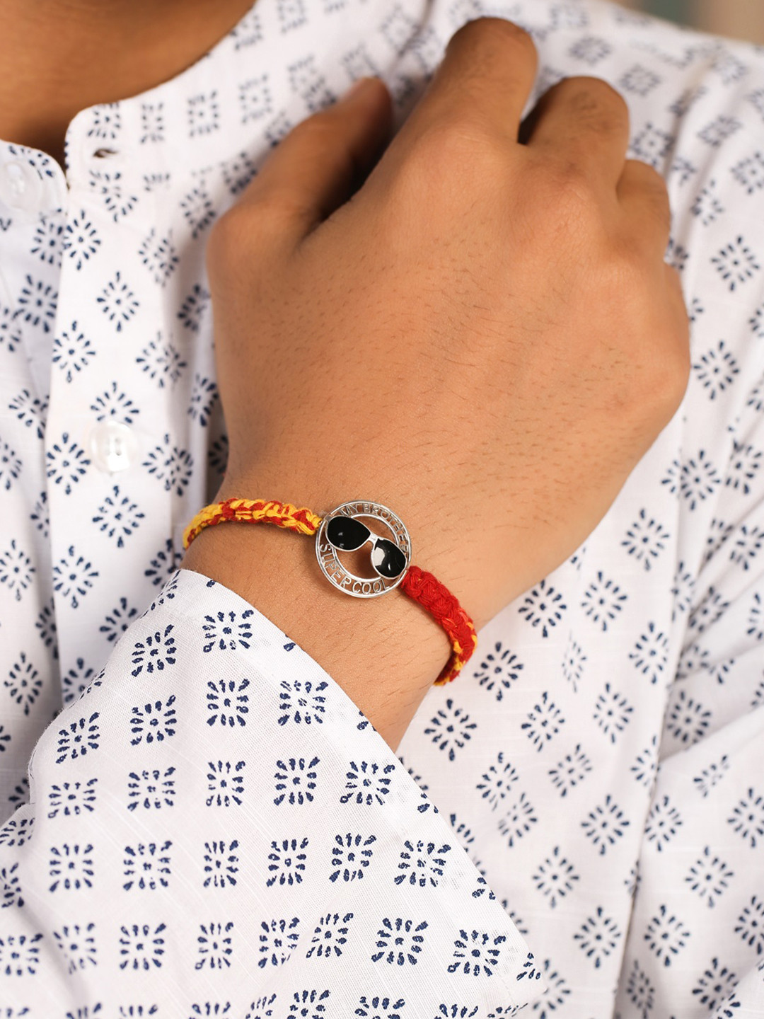 925 Sterling Silver Enamel Goggles Rakhi For Brother