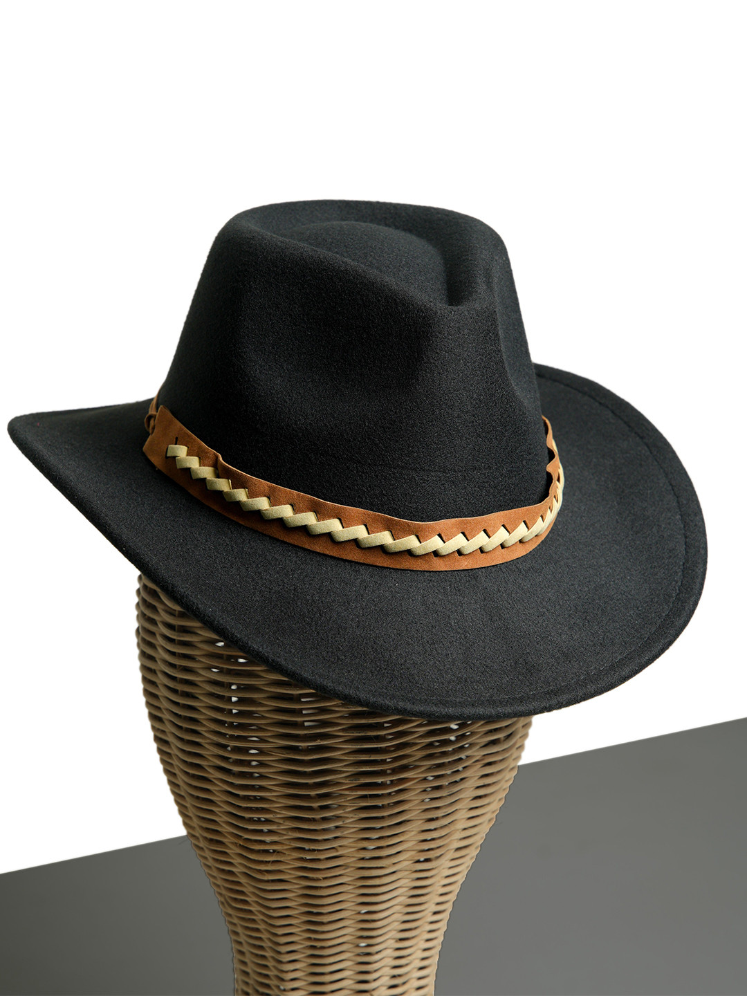 CHOKORE Men Braided Belt Cowboy Hat