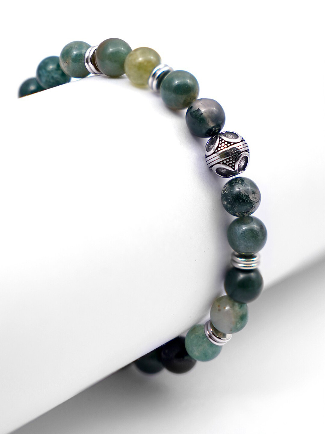 SWASHAA Men Artificial Beads Beaded Wraparound Bracelet