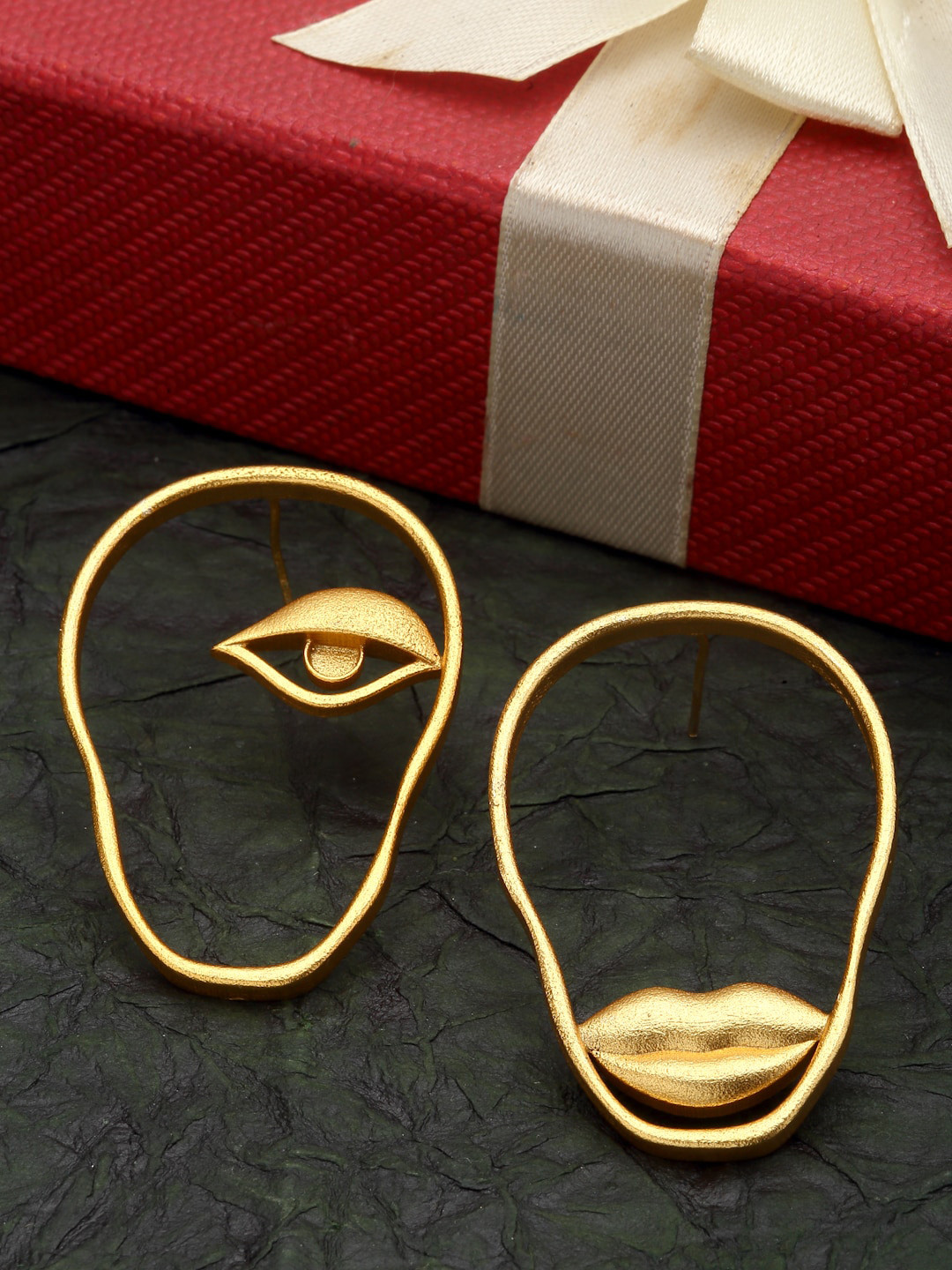 House Of Watashi Gold-Plated Contemporary Stud Earrings