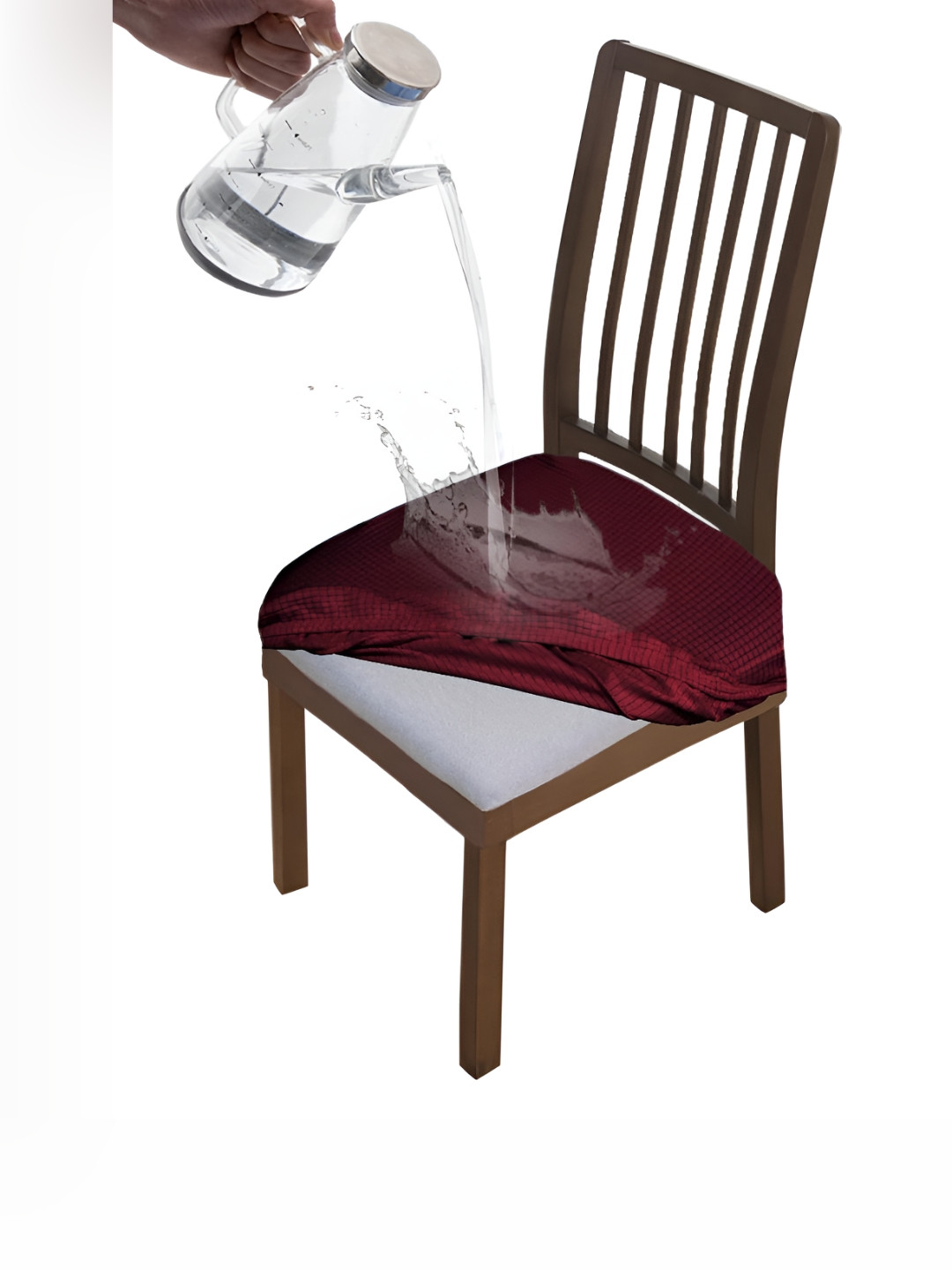 HOKIPO Burgundy Waterproof Stretchable Chair Seat Covers