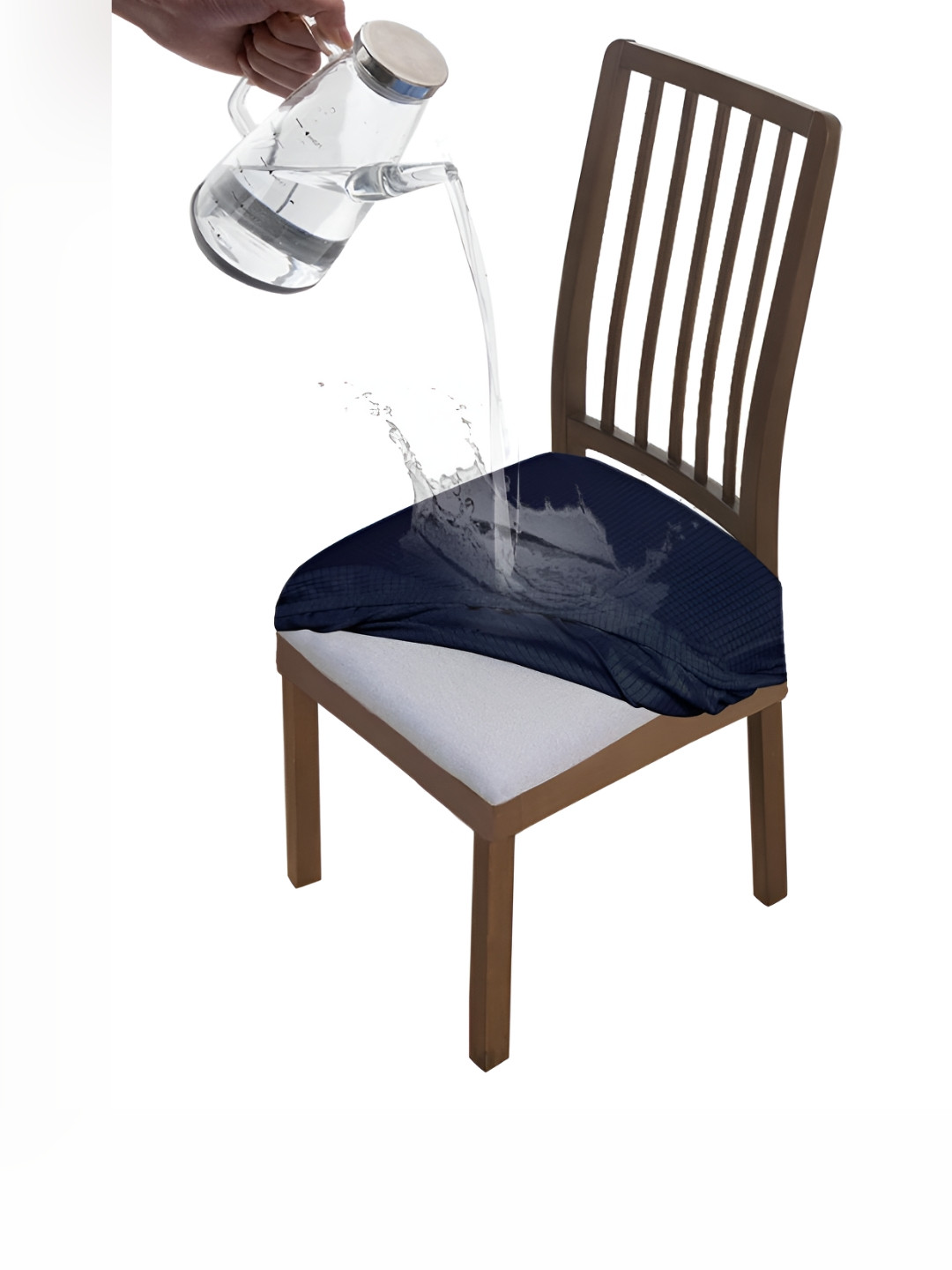 HOKIPO Navy Blue Waterproof Stretchable Chair Seat Covers