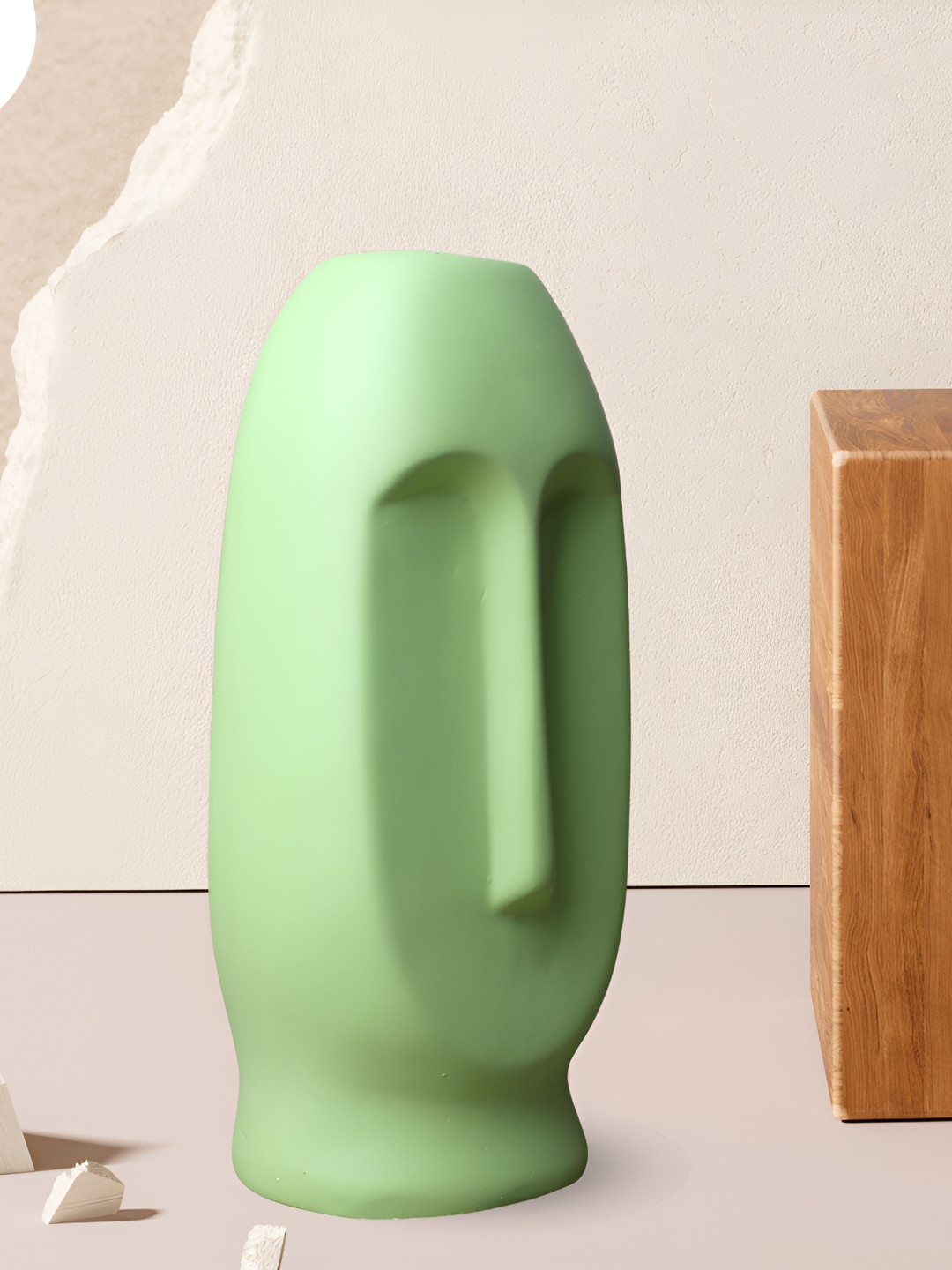 GW CREATIONS Green Face Shaped Vases