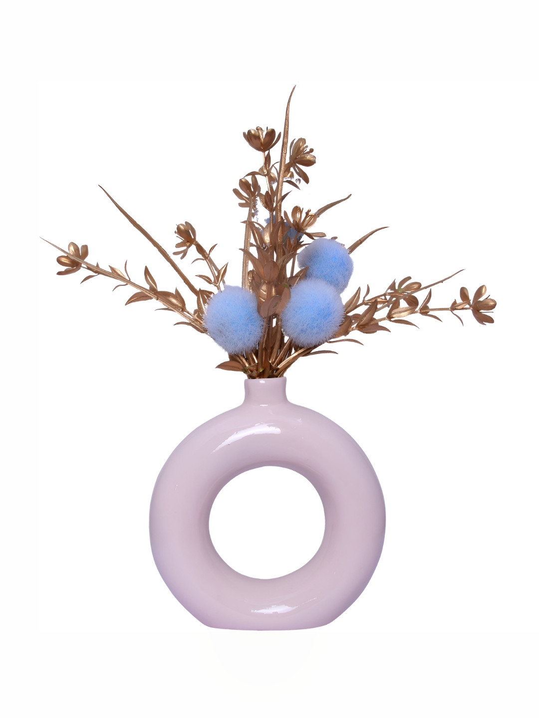 GW CREATIONS Pink Donut Shaped Flower Vases