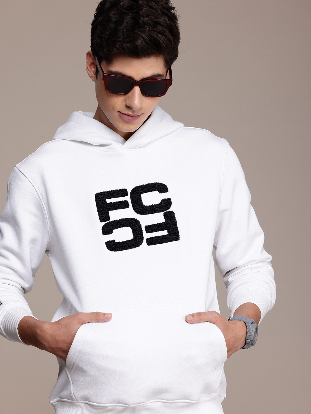 French Connection Applique Detailing Hooded Sweatshirt