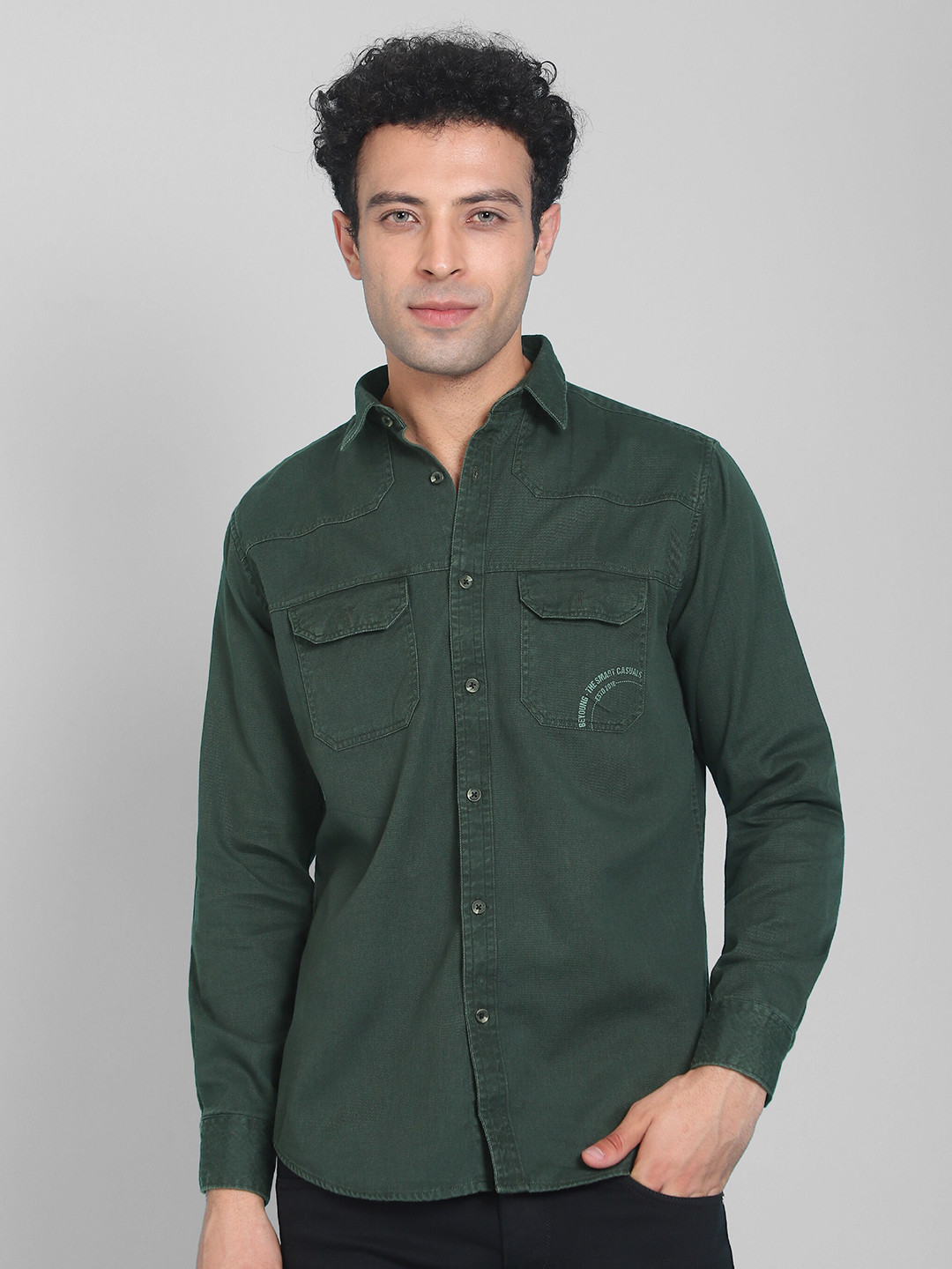 Beyoung Sulphur Twill Spread Collar Cotton Shirt