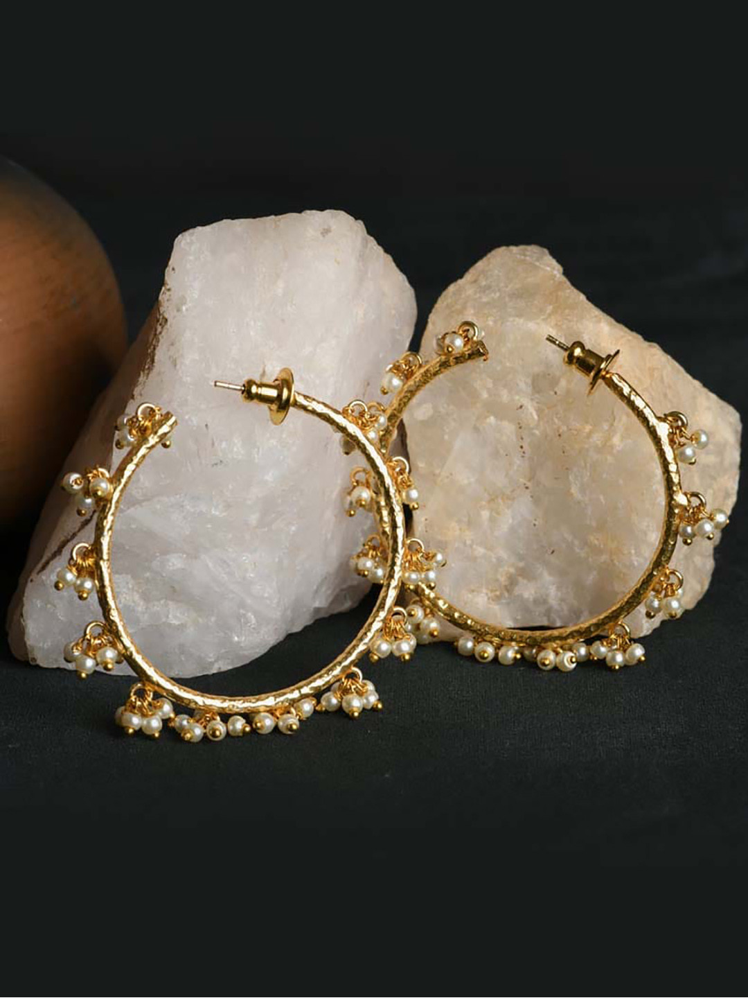 Totapari Brass-Plated Contemporary Hoop Earrings