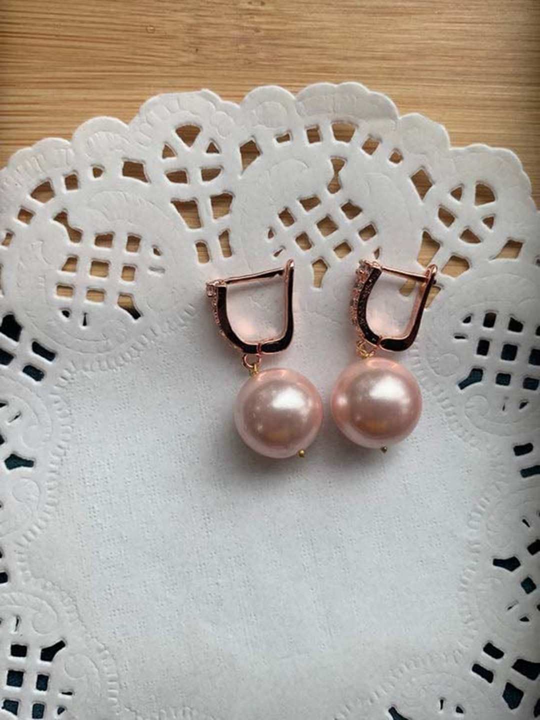 TOTAPARI Rose Gold-Plated Pearls Zircon Drop Earrings