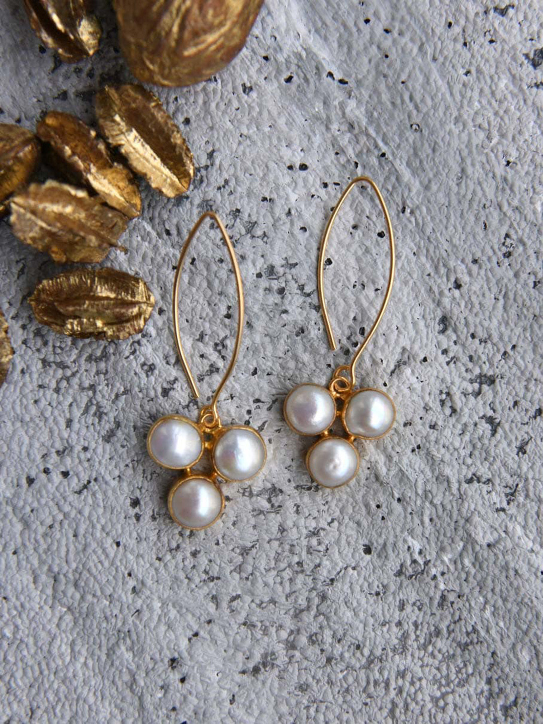 Totapari Gold-Plated Pearl Affaire Dangler Earrings