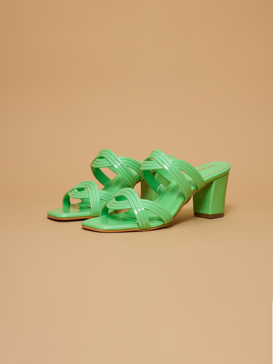 ERIDANI Grasshopper Patent Block Heels