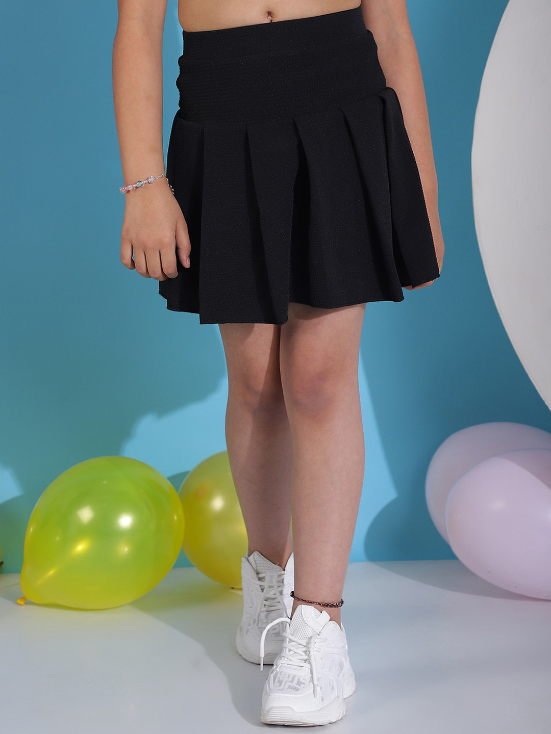 NEUDIS Girls Flared Pleated Mini Skirt