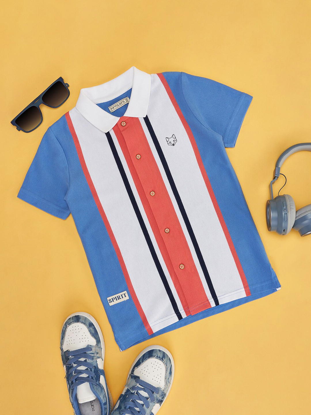 Pantaloons Junior Boys Colourblocked Cotton Casual Shirt