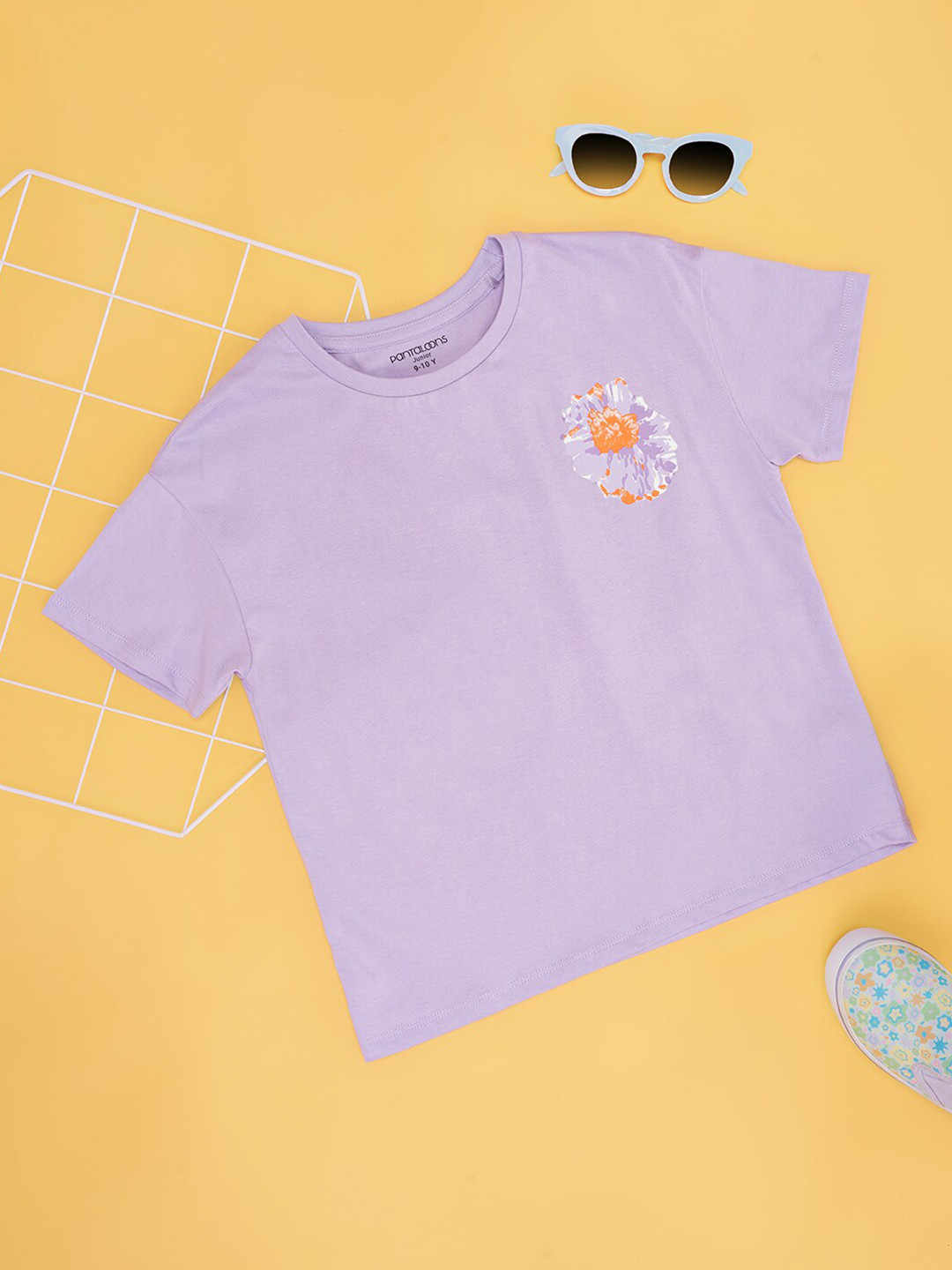 Pantaloons Junior Girls Typography Print Round Neck Short Sleeves Cotton T-shirt
