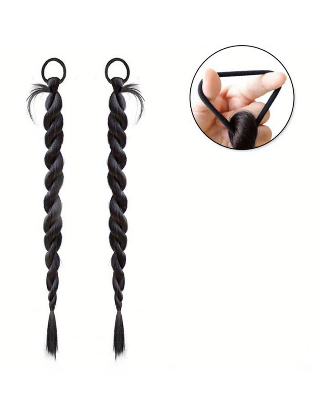 CHRONEX Set Of 2 Braided Ultra-Long Dual Twisted Ponytail Extensions