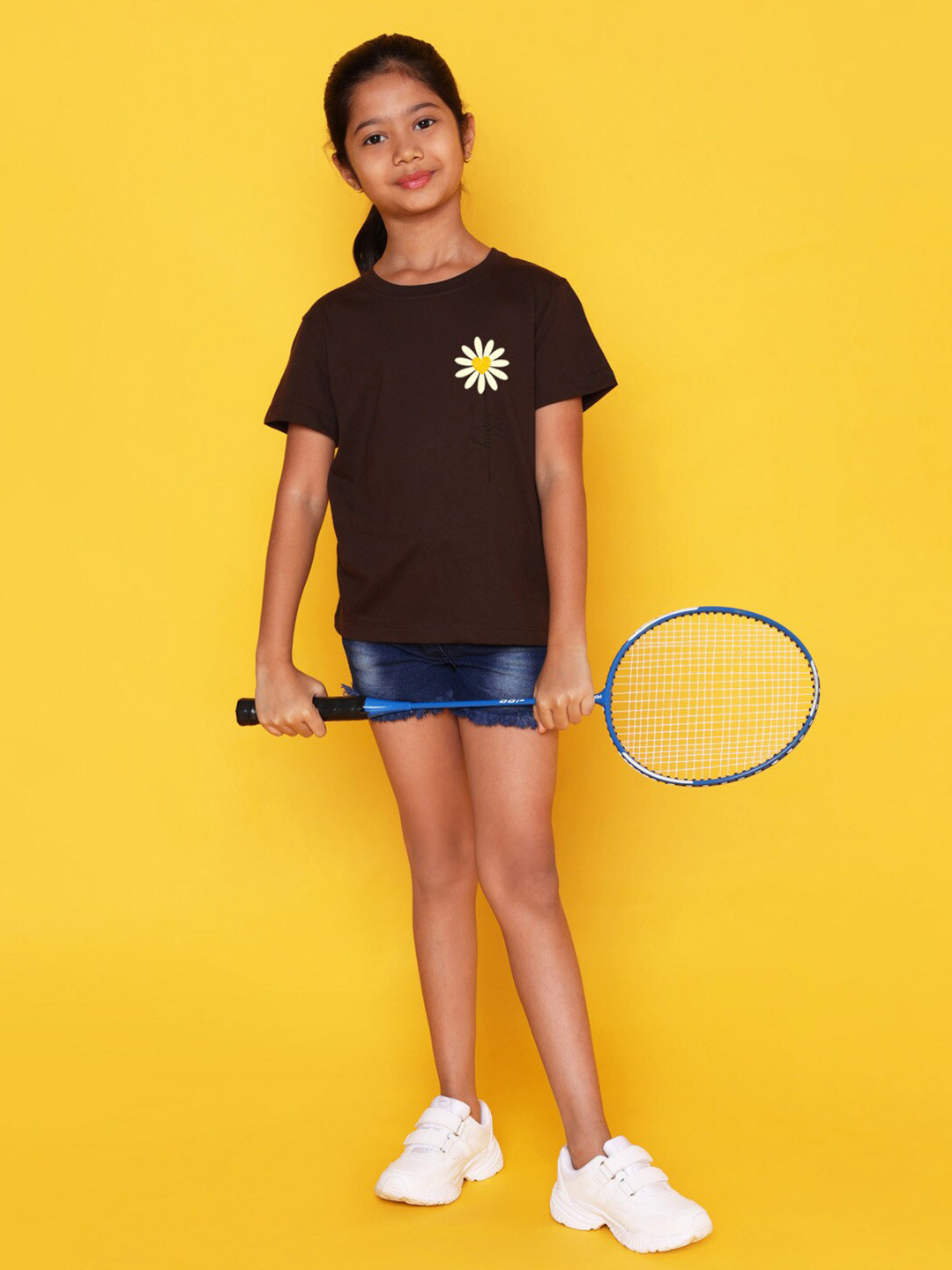 NUSYL Girls Printed Round Neck Short sleeve T-Shirt