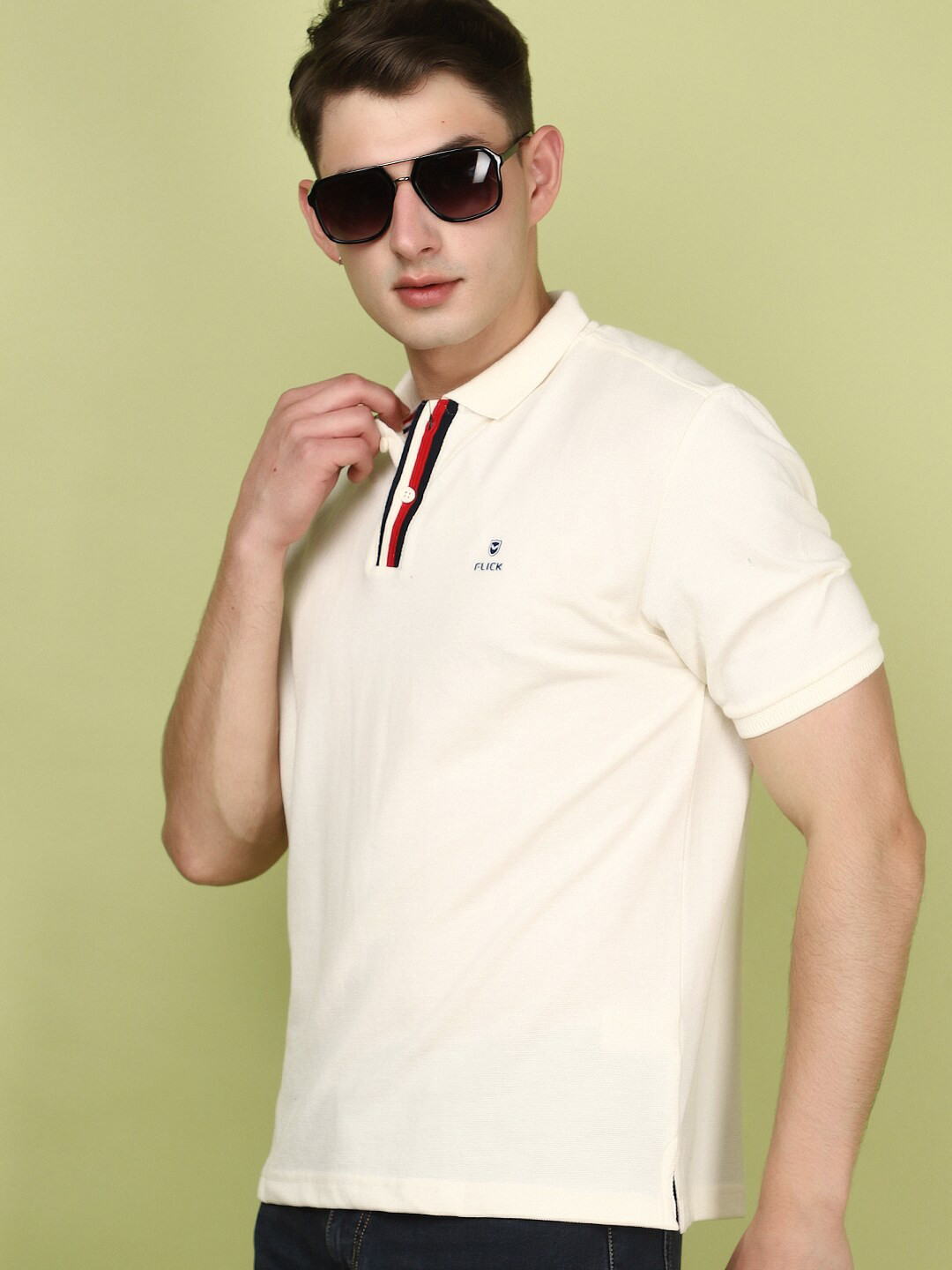 V-Mart Polo Collar Short Sleeves Cotton T-shirt