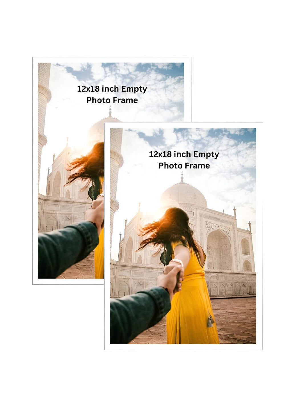 AbhiKalpya Art Studio-Get a vibe 2 Pieces White Photo Frame