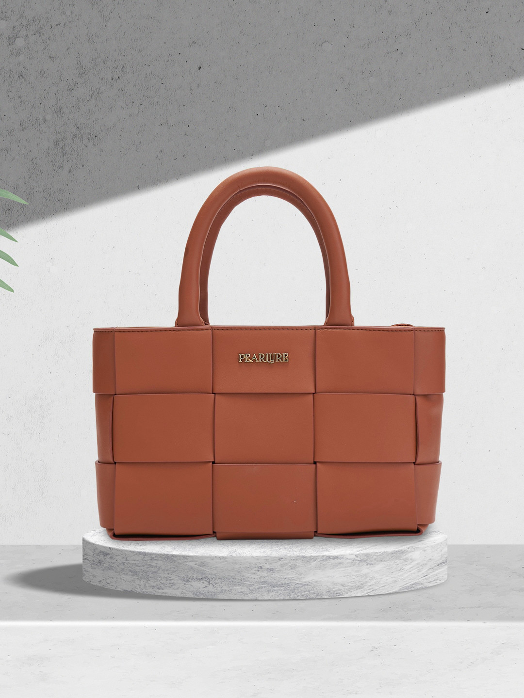 Pearlure Textured Structured Handheld Bag Up to 12 inch