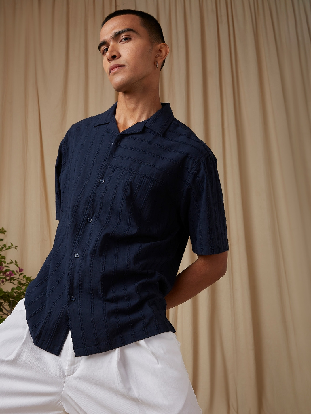 4 TRIPLE O FIVE O BY MUFTI Spread Collar Long Sleeves Cotton Shirt