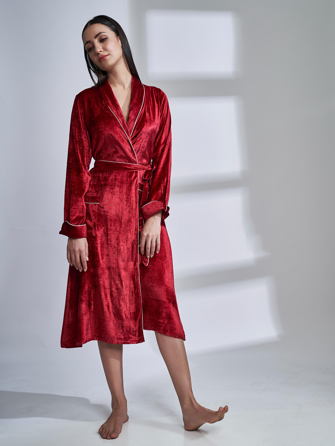 The Samoa Women Long Sleeves Midi Robe