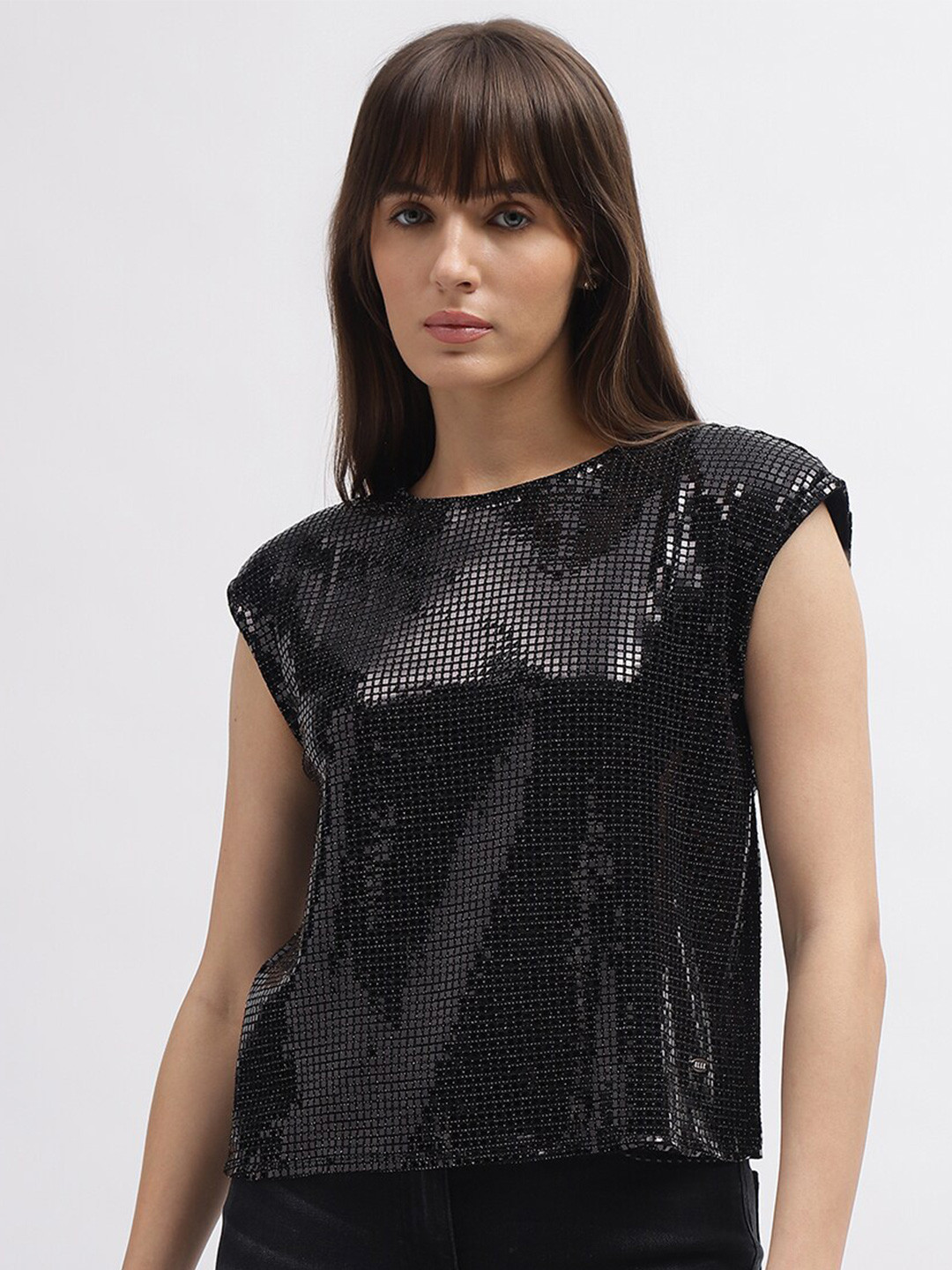 ELLE Embellished Extended Sleeves Party Top