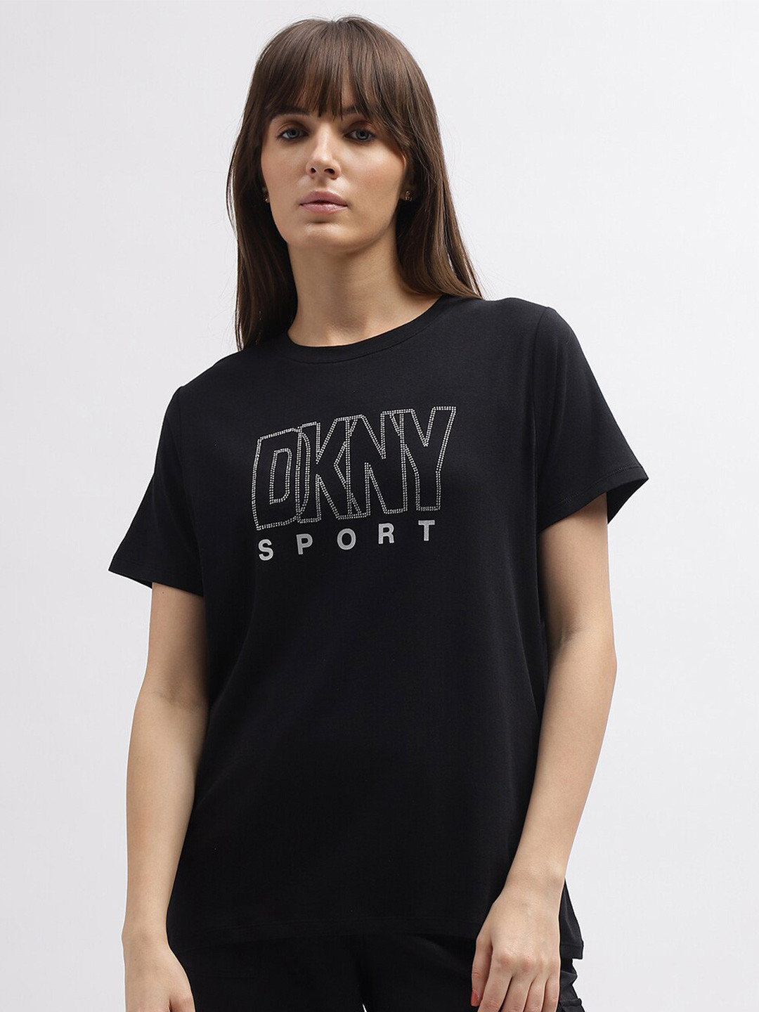 Dkny Women Printed Round Neck T-Shirt