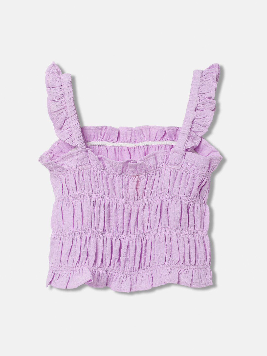 Blue Giraffe Self Design Shoulder Straps Sleeveless Top