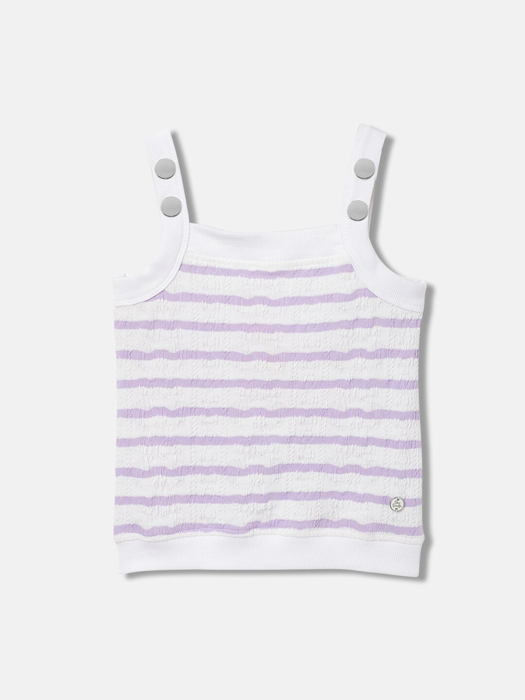 Blue Giraffe Girls Printed Square Neck Sleeveless T-Shirt