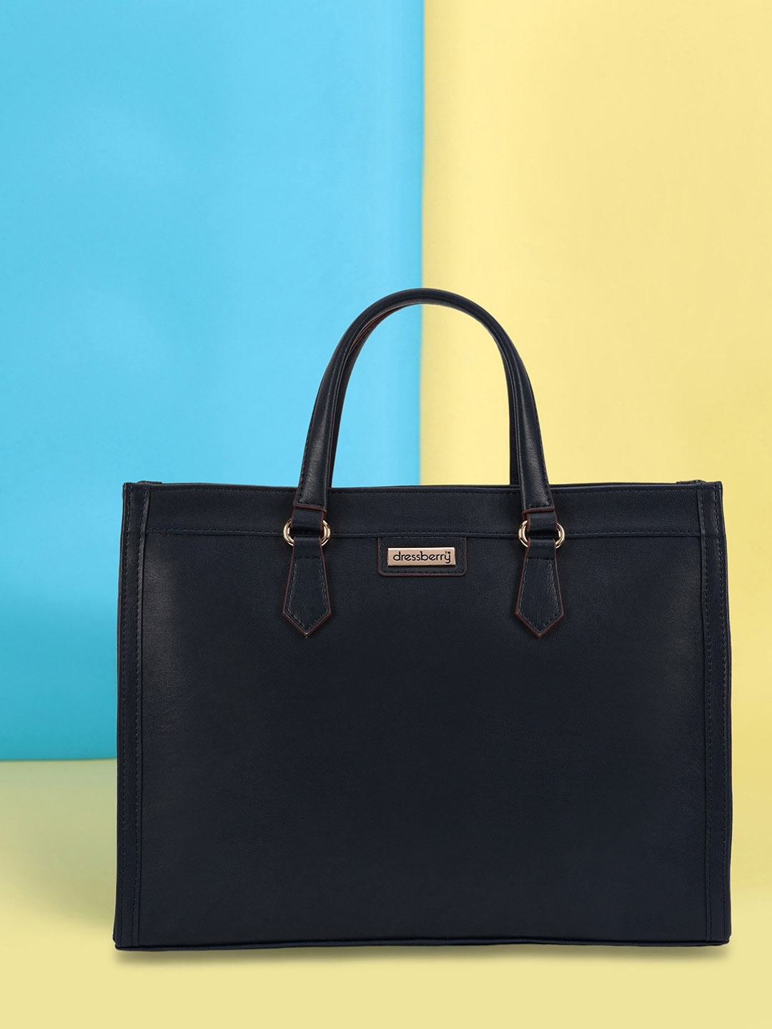 Buy DressBerry Navy Blue Structured Handheld Bag Handbags for Women 29214698 Myntra