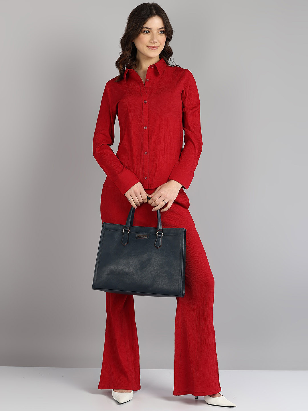 DressBerry Navy Blue Structured Handheld Bag