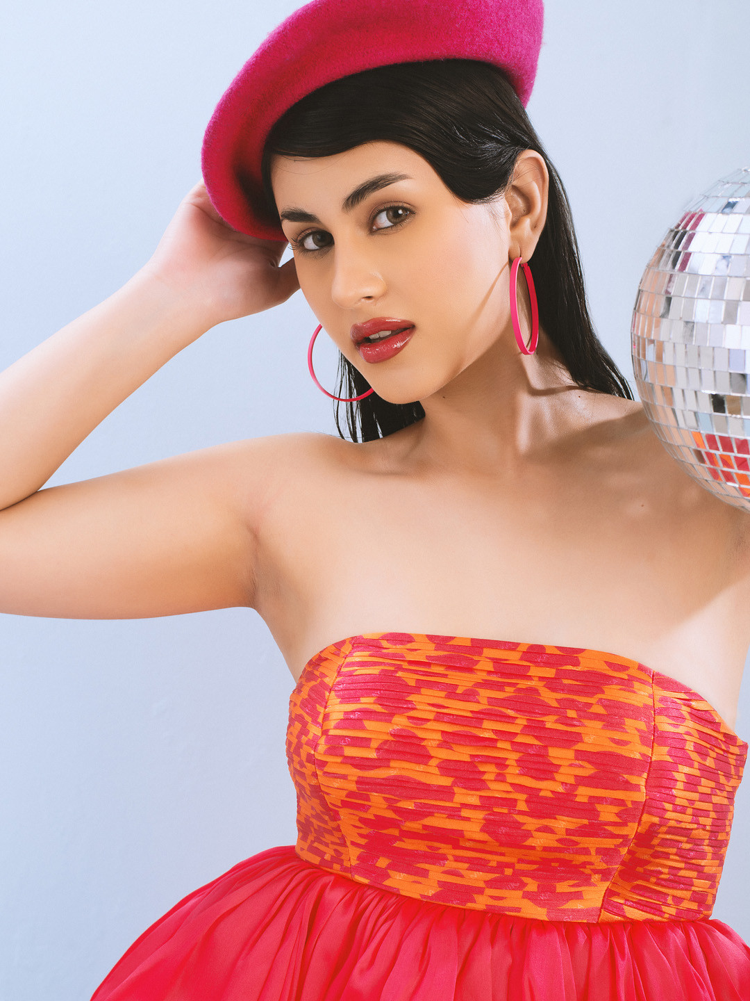 Sayaanika Print Off-Shoulder Crepe Peplum Dress