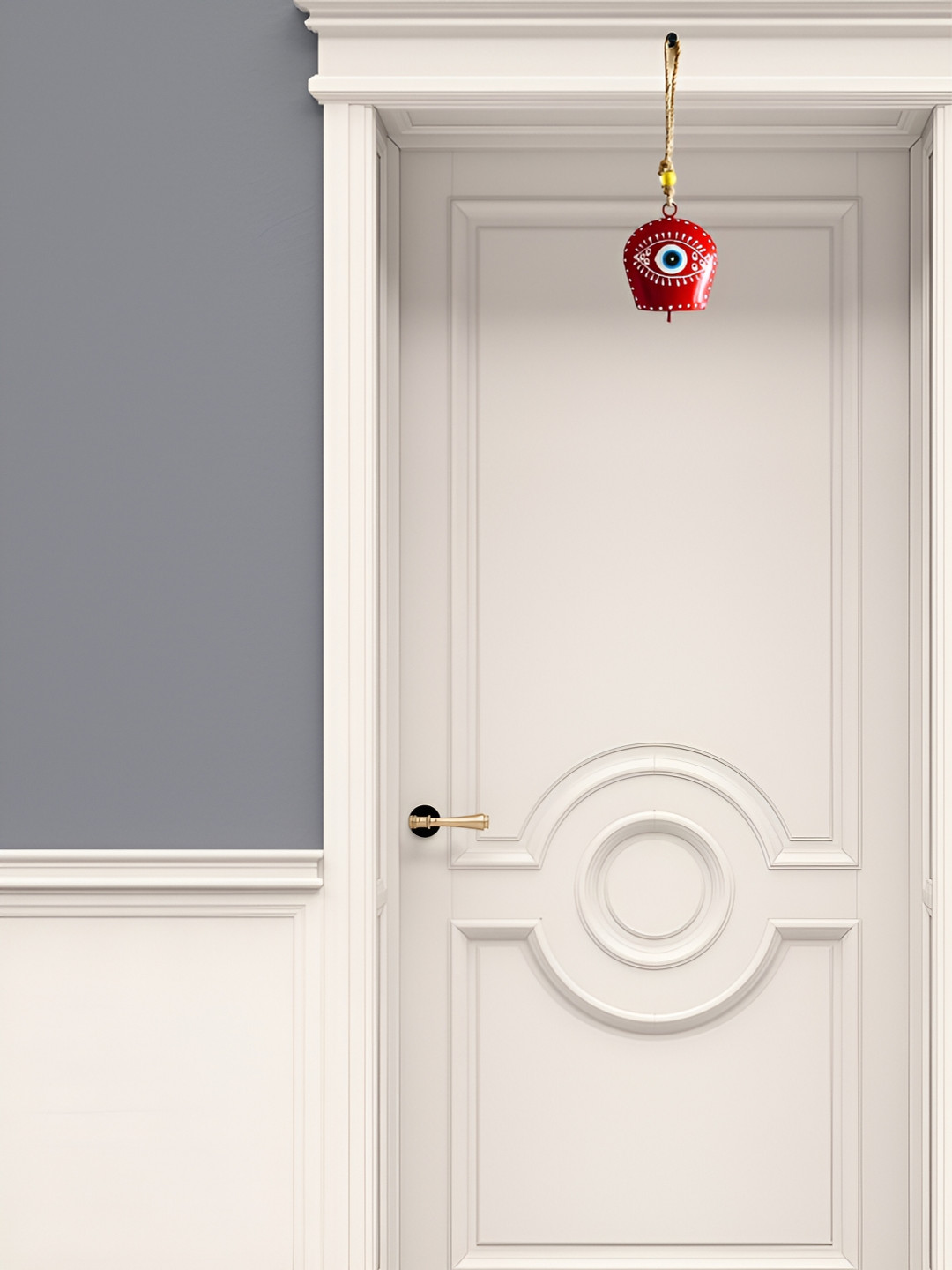 JASMEY HOMES Evil Eye Metal Glossy Hanging Patio Wall Hangings-8.7In