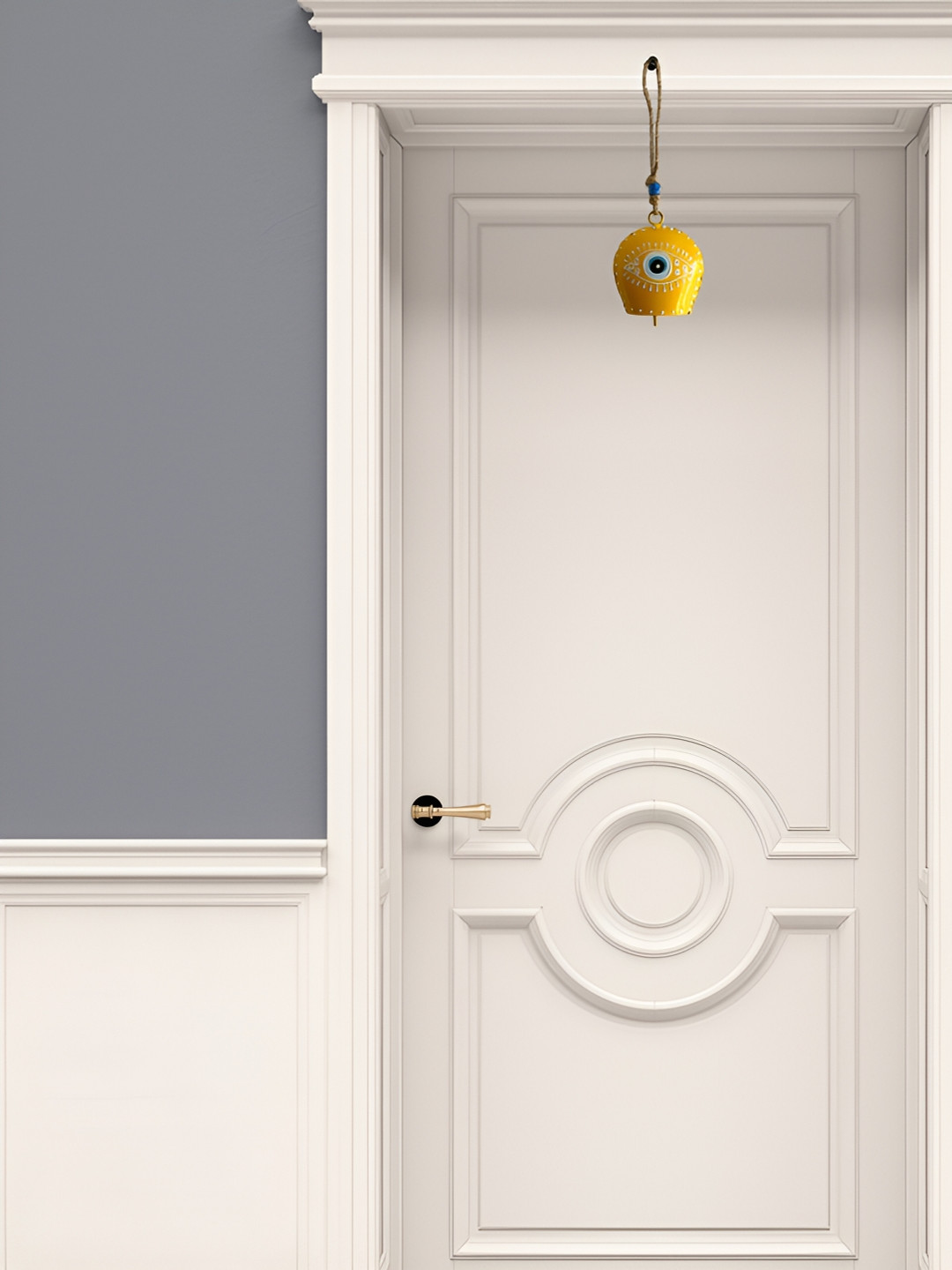 JASMEY HOMES Evil Eye Metal Glossy Hanging Patio Wall Hangings-8.7In