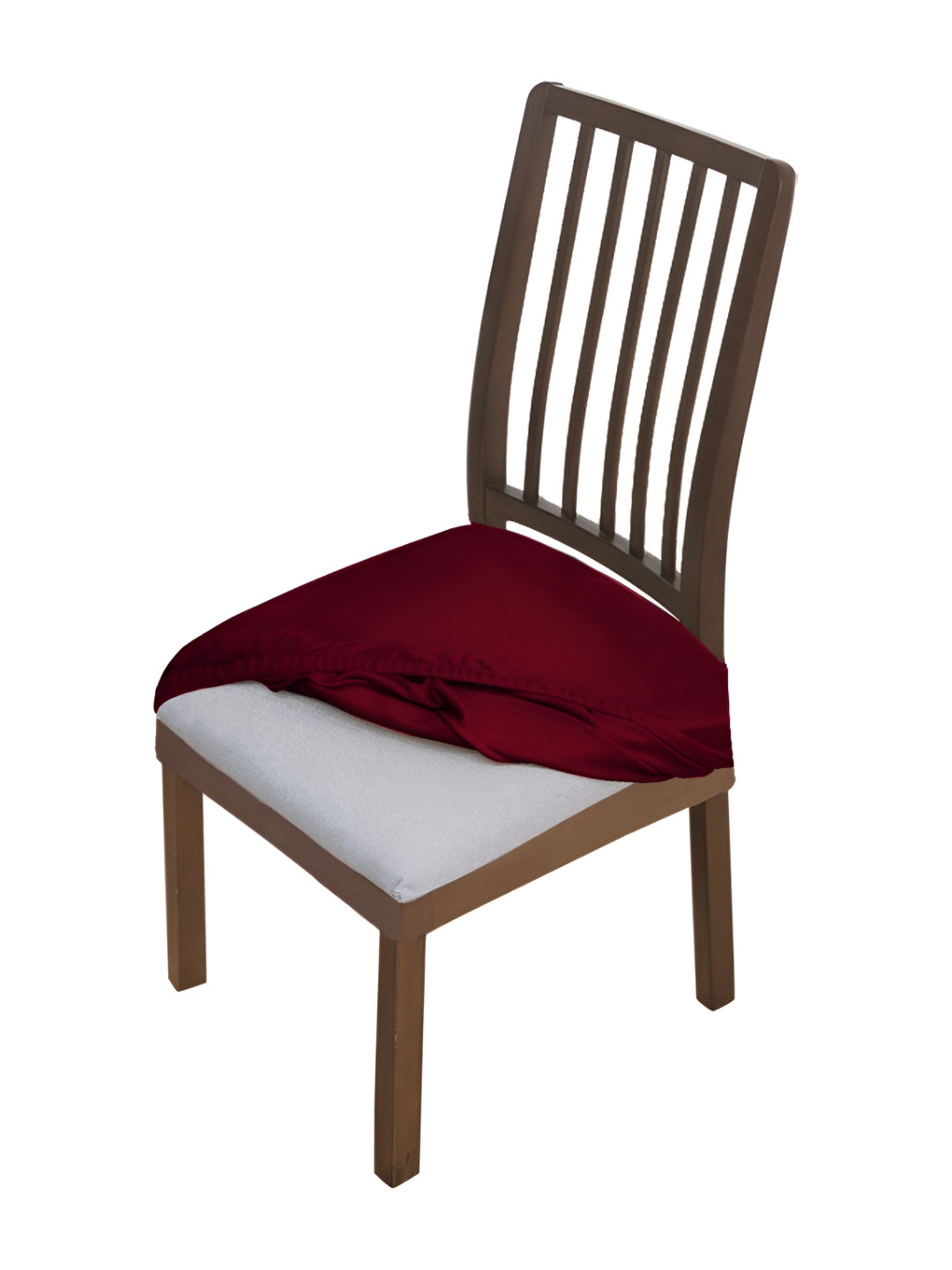 HOKIPO Burgundy Velvet Chair Seat Cover