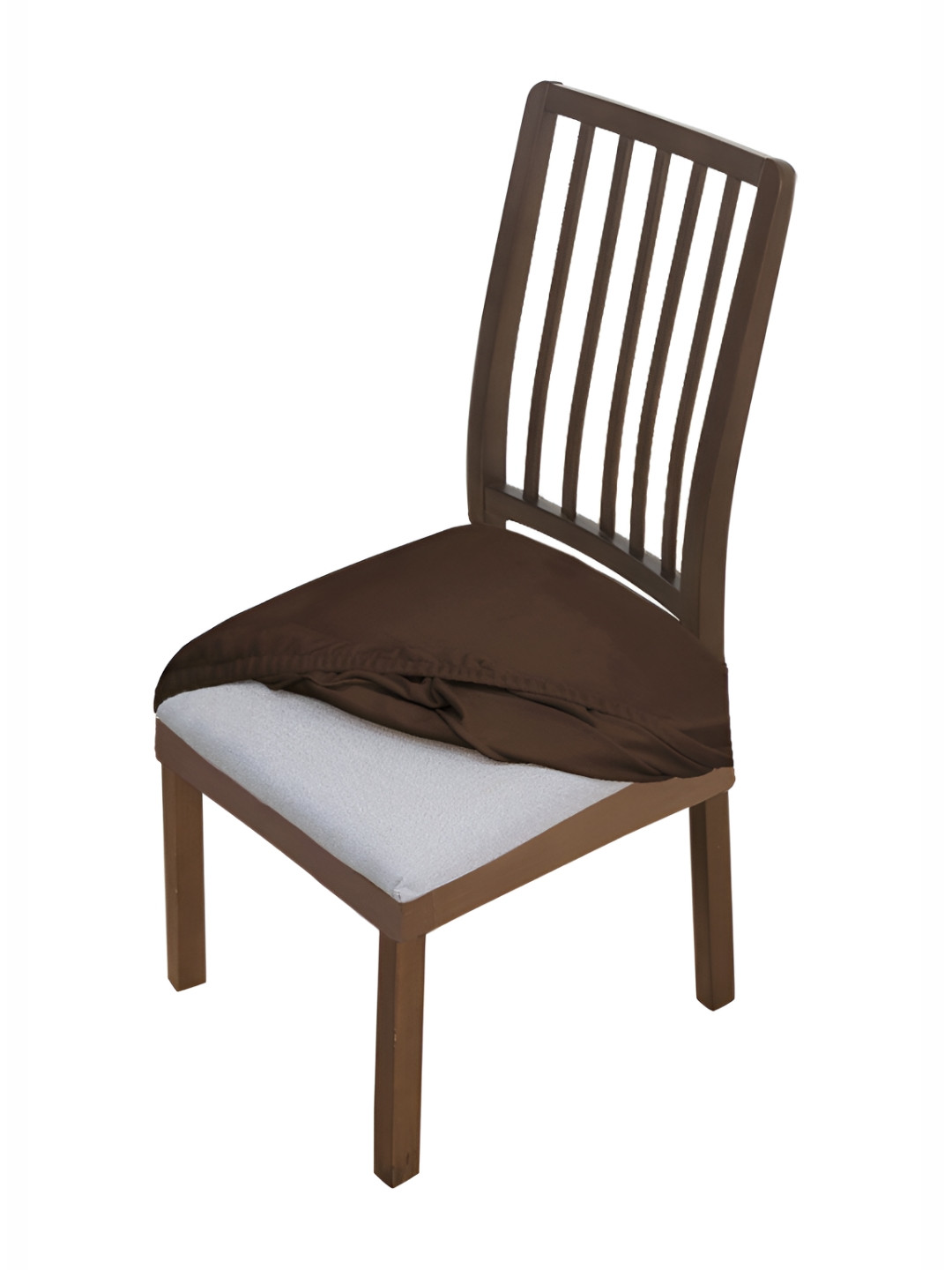 HOKIPO Brown Velvet Chair Seat Cover