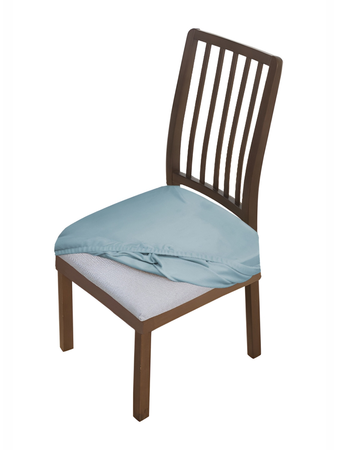 HOKIPO Blue Velvet Chair Seat Cover