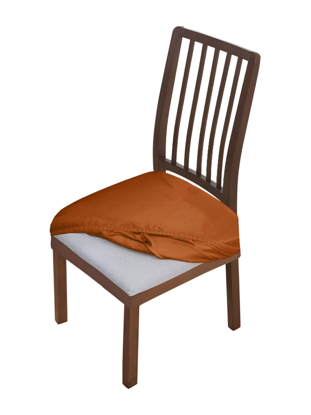 HOKIPO Brown Velvet Chair Seat Cover